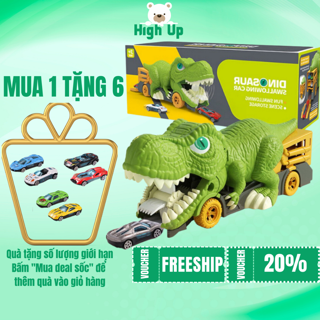 Đồ chơi Xe khủng long siêu to nuốt ô tô cho bé - Bản nâng cấp