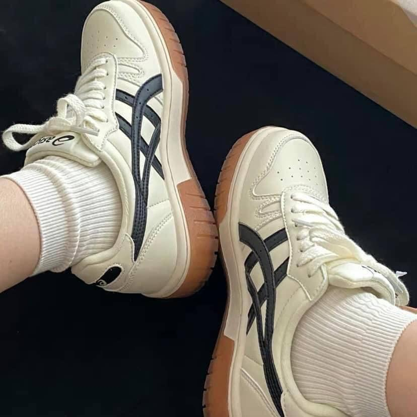 Giày thể thao Asics Cou.rt MZ Cream Black Gum Nam Nữ Bản Cao Cấp, Giày Đế Cao Su asics Nguyên Khối Đủ Size 36-44