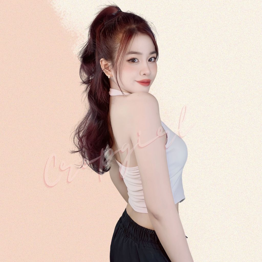 Áo yếm hở lưng nữ có mút ngực CROPGIRL thiết kế vạt nhọn hack eo dáng áo croptop ôm body tôn dáng chất vải mềm mại C20 | BigBuy360 - bigbuy360.vn