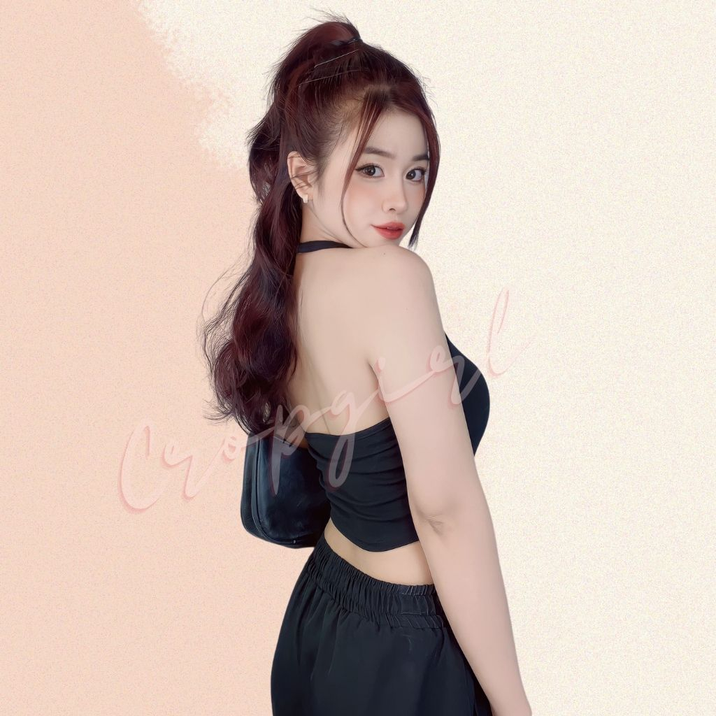 Áo yếm hở lưng nữ có mút ngực CROPGIRL thiết kế vạt nhọn hack eo dáng áo croptop ôm body tôn dáng chất vải mềm mại C20 | BigBuy360 - bigbuy360.vn