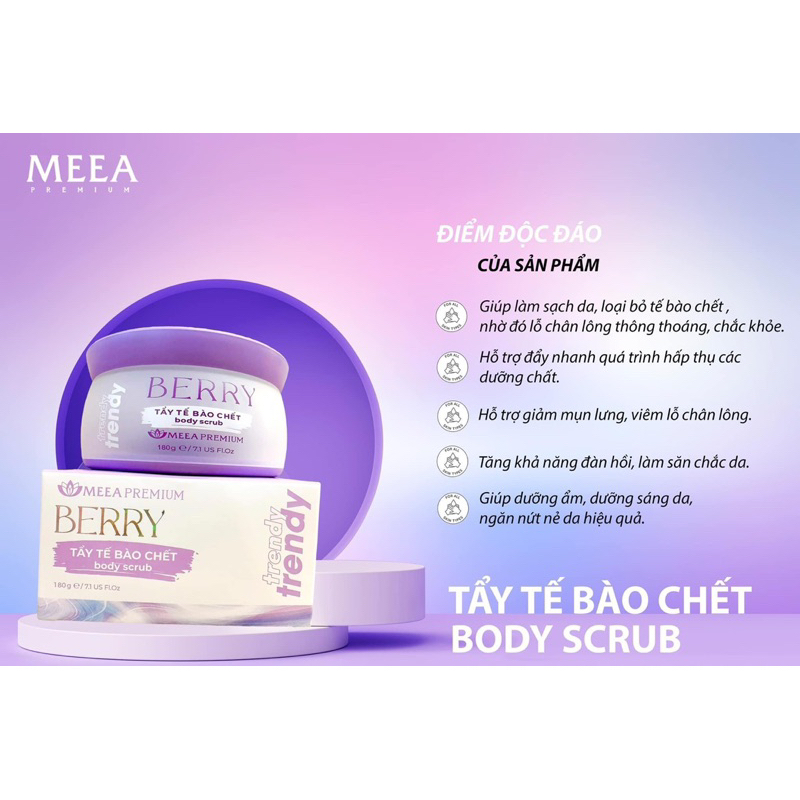 Combo Ủ Trắng Lên Men Trendy, Kem Body Trendy & Tẩy Tế Bào Chết Body Chính Hãng Meea Premium