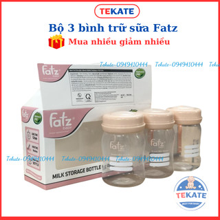 Bình trữ sữa cho bé, Set 3 bình trữ sữa Fatz Baby 150ml - Khoaibabies
