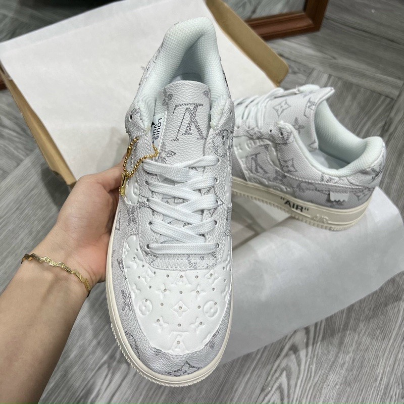 Giày AF1 Louis Vuitton Xám Bản Cao Cấp,Giày Nike_Air Force 1 LV Xám Nam Nữ Full Phụ Kiện | BigBuy360 - bigbuy360.vn