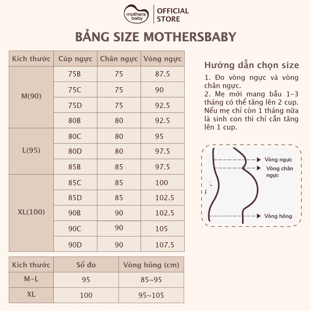 Áo Lót Bầu Sau Sinh Cho Con Bú, Chống Chảy Xệ, Chất Liệu Cotton Cao Cấp - Thương Hiệu Mothersbaby Hàn Quốc