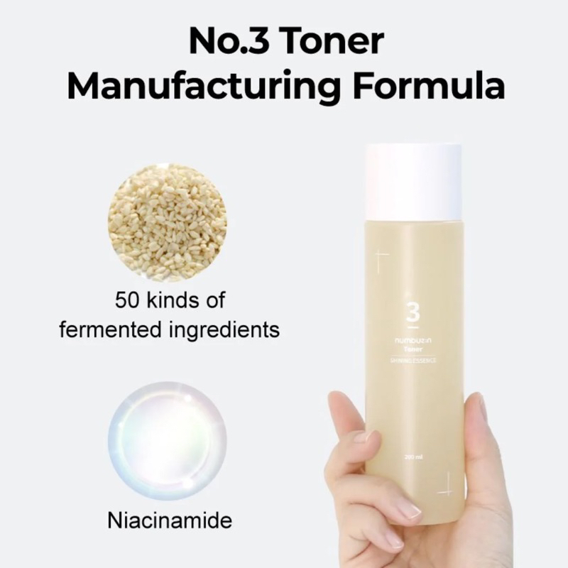 Nước hoa hồng tinh chất căng bóng da Numbuzin No.3 Super Glowing Essence Toner 200ml