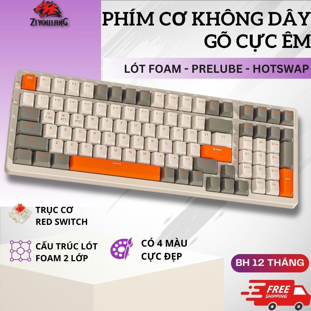 Bàn Phím Cơ Bluetooth Không Dây ZiyouLang K96 Red Switch, Cho Máy Tính Laptop Hệ Điều Hành Win/ MacOS | BigBuy360 - bigbuy360.vn