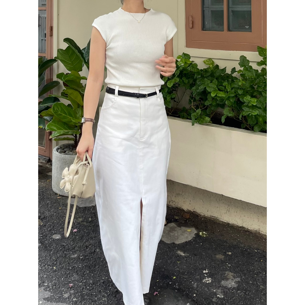 CHÂN VÁY XẺ TÀ TRƯỚC-KAKI CHICH