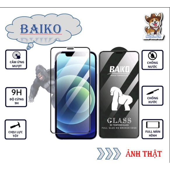 Kính cường lực Baiko full màn cho Samsung Galaxy A03 core A03s A13 A23 A33 A53 A73