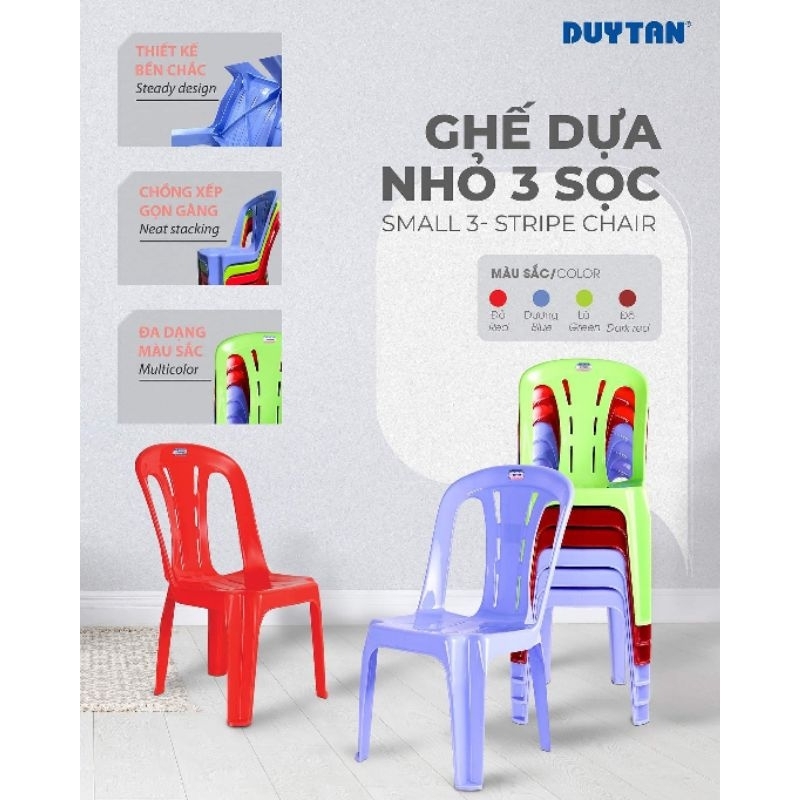 Combo 04 Ghế dựa nhỏ 3 sọc  - Duy Tân