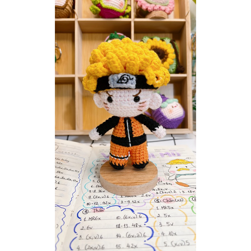 Móc khóa Naruto bằng len cotton milk 125gr