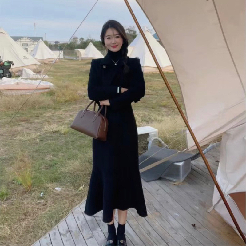 Set Dạ Tweed Áo Khoác Lửng Phối Cúc Kèm Chân Váy Đuôi Cá Siêu Tôn Dáng_Hàng Order QCCC