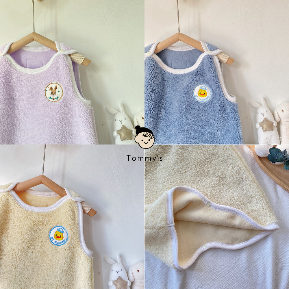 Túi Ngủ Cộc Hở Chân Nỉ Lông Mùa Đông Cho Bé Trai Bé Gái Tommy House