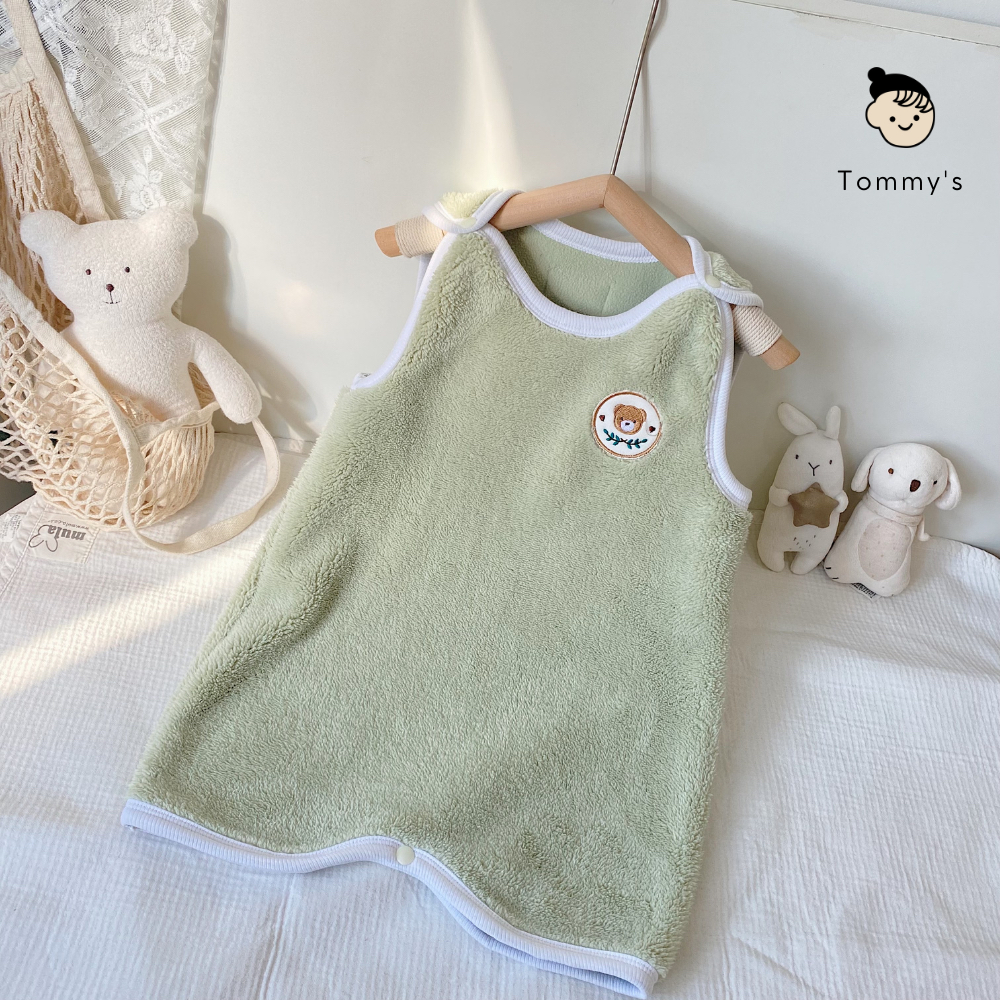 Túi Ngủ Cộc Hở Chân Nỉ Lông Mùa Đông Cho Bé Trai Bé Gái Tommy House