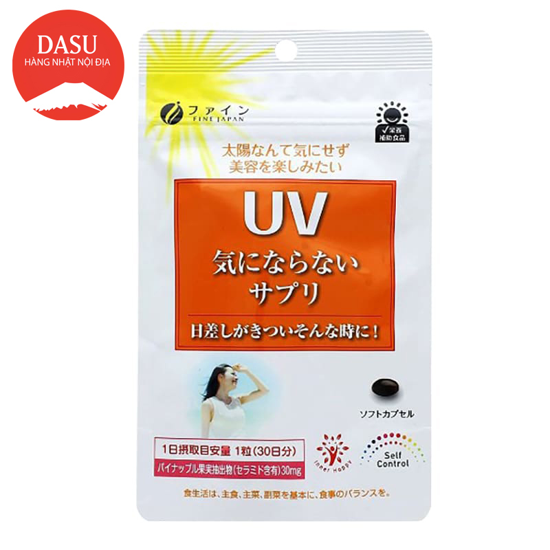 Viên Uống UV Plus hỗ trợ chống Nắng Fine Japan Nhật Bản túi 30 viên VÀ 45V