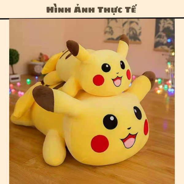 Gấu bông gối ôm PIKACHU 45 Cm❤️ Giá Xưởng ❤️ vải nhung nì ngộ nghĩnh siêu đáng yêu gấu bông dễ thương tại A Chubby Shop