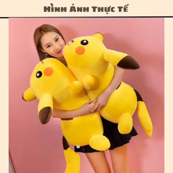 Gấu bông gối ôm PIKACHU 45 Cm❤️ Giá Xưởng ❤️ vải nhung nì ngộ nghĩnh siêu đáng yêu gấu bông dễ thương tại A Chubby Shop