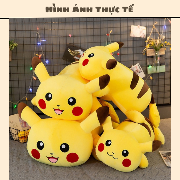 Gấu bông gối ôm PIKACHU 45 Cm❤️ Giá Xưởng ❤️ vải nhung nì ngộ nghĩnh siêu đáng yêu gấu bông dễ thương tại A Chubby Shop