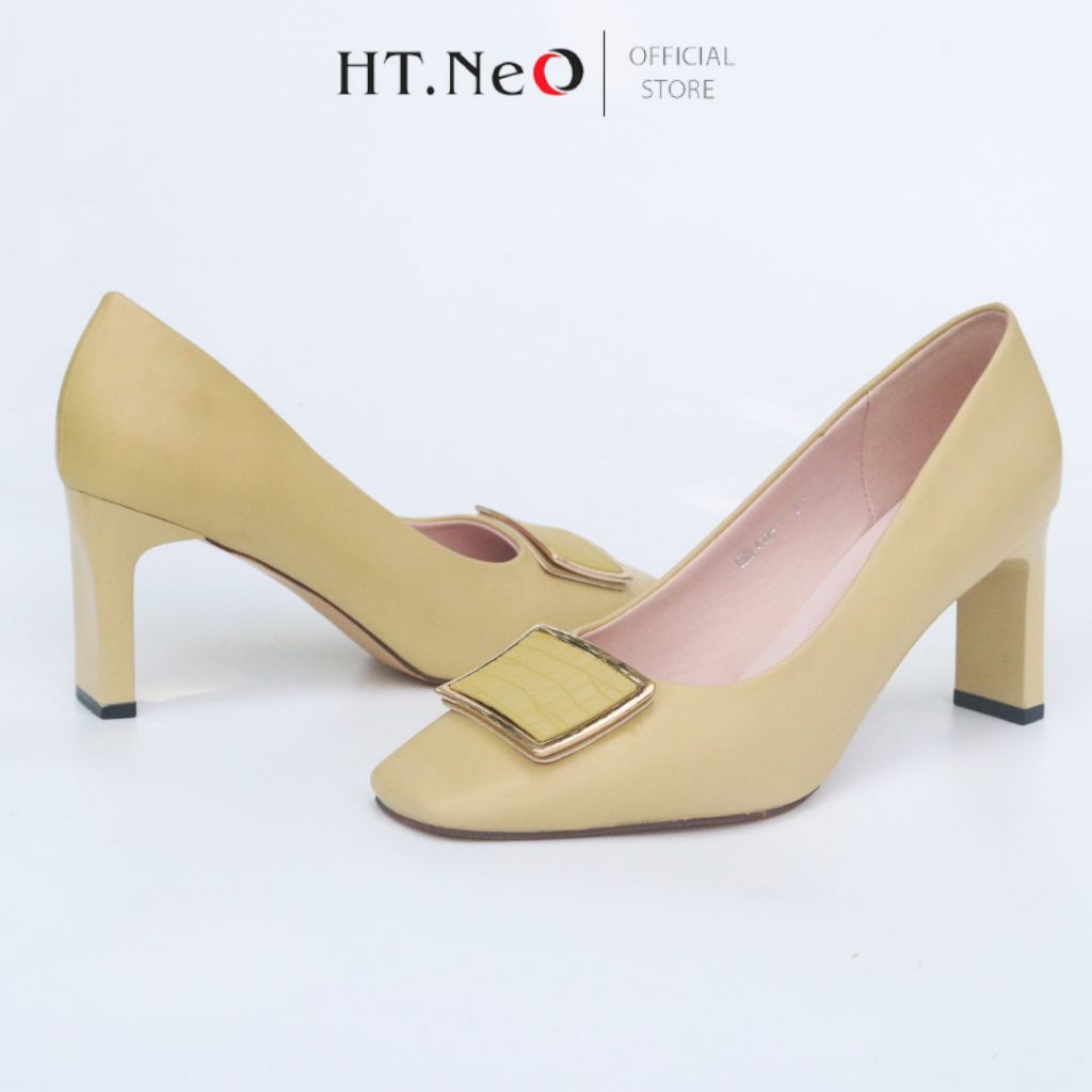Giày cao gót nữ HT.NEO da bò thật êm mềm ,Gót cao 7cm ,thiết kế phong cách basic nhẹ nhàng ,sang trọng GC20
