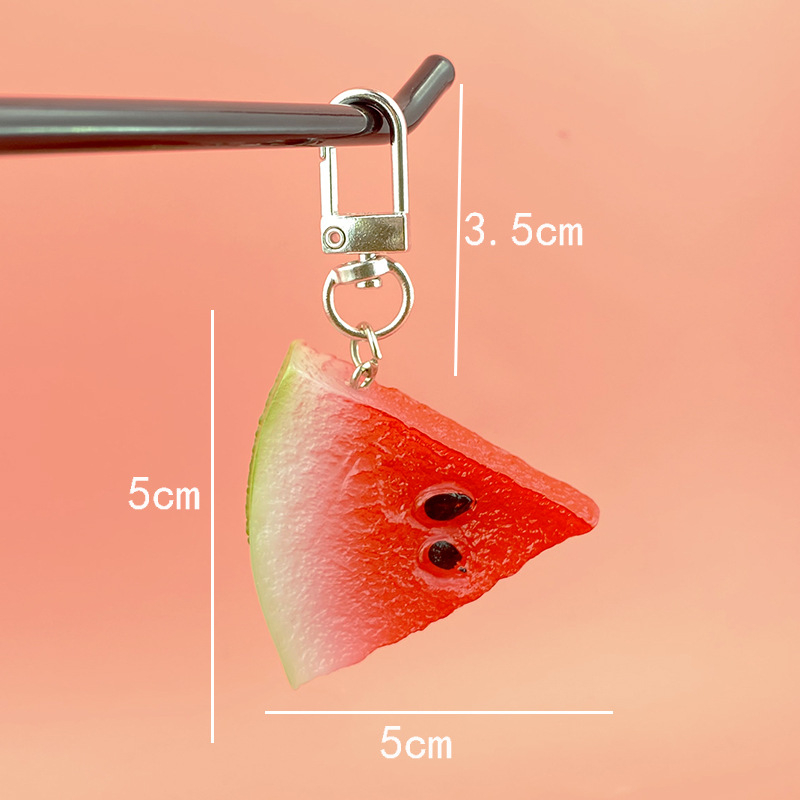 Đồ quà lưu niệm móc khóa cặp sách balo túi xách hình dưa hấu xinh xắn dễ thương cute giá rẻ dây inox sinh nhật