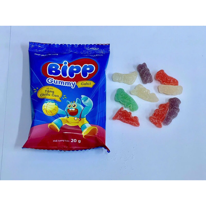 KẸO DẺO TĂNG CHIỀU CAO BIPP GUMMY CALCI bịch 20gam
