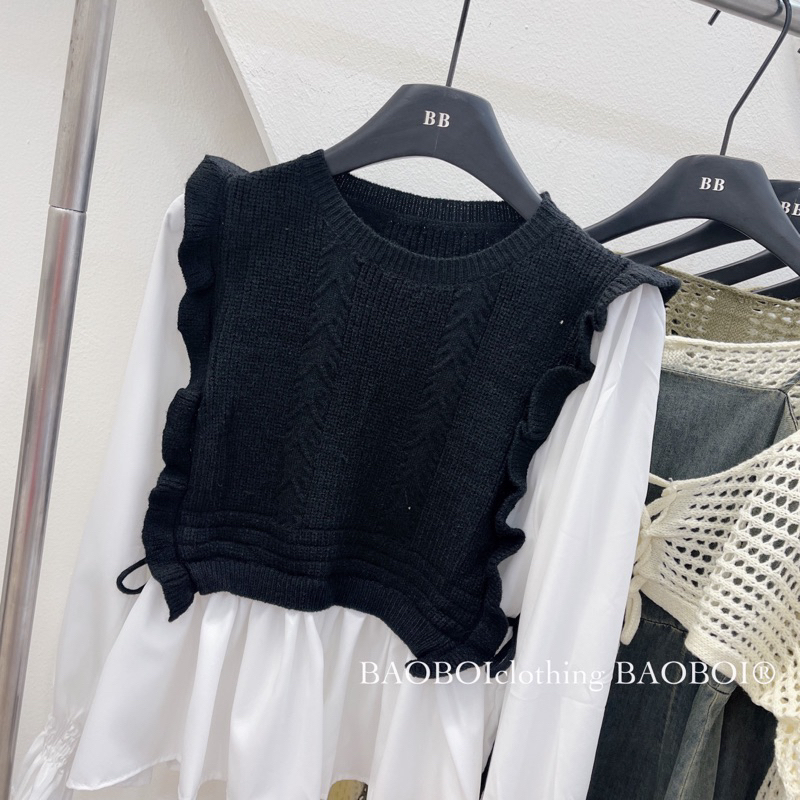 Áo thô phối len cánh tiên hot hit