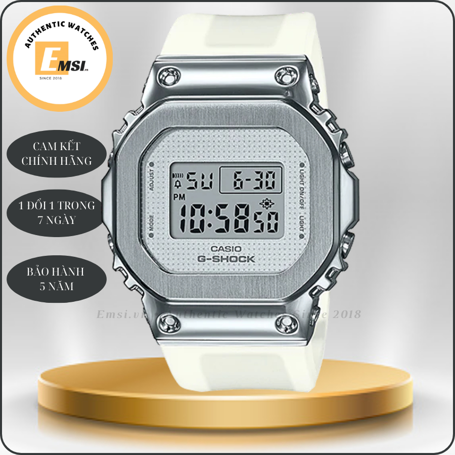 GM-S5600SK-7 | Đồng Hồ G-Shock Nữ | Casio | Dây nhựa | Mặt Vuông Viền Kim Loại | Chống Nước 200M