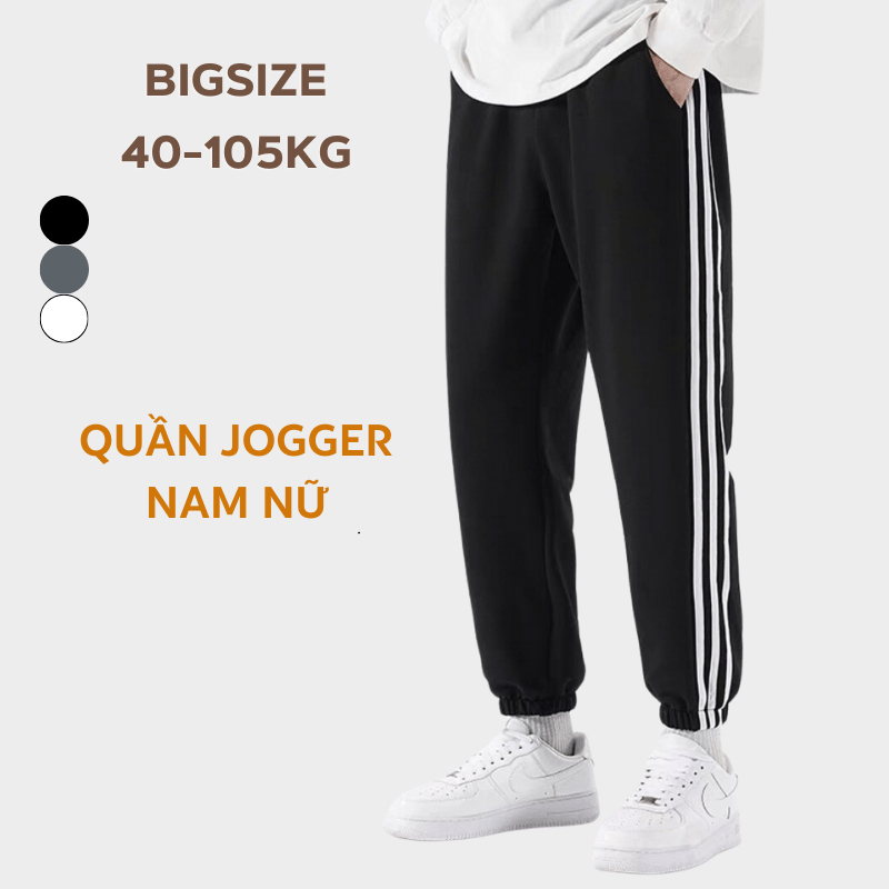 [Mã FATREND2810 giảm đến 30k tối đa 99k] 40-100kg Quần jogger lai thun 3 sọc - không sọc nam nữ thời trang Sói Store