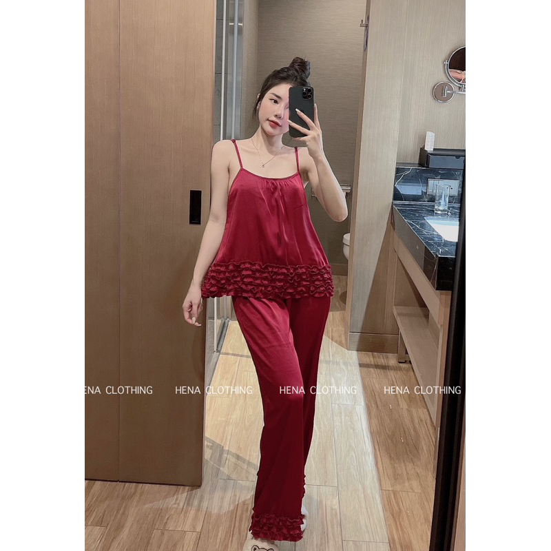 Bộ lụa latin vạt bèo 2 dây quyến rũ