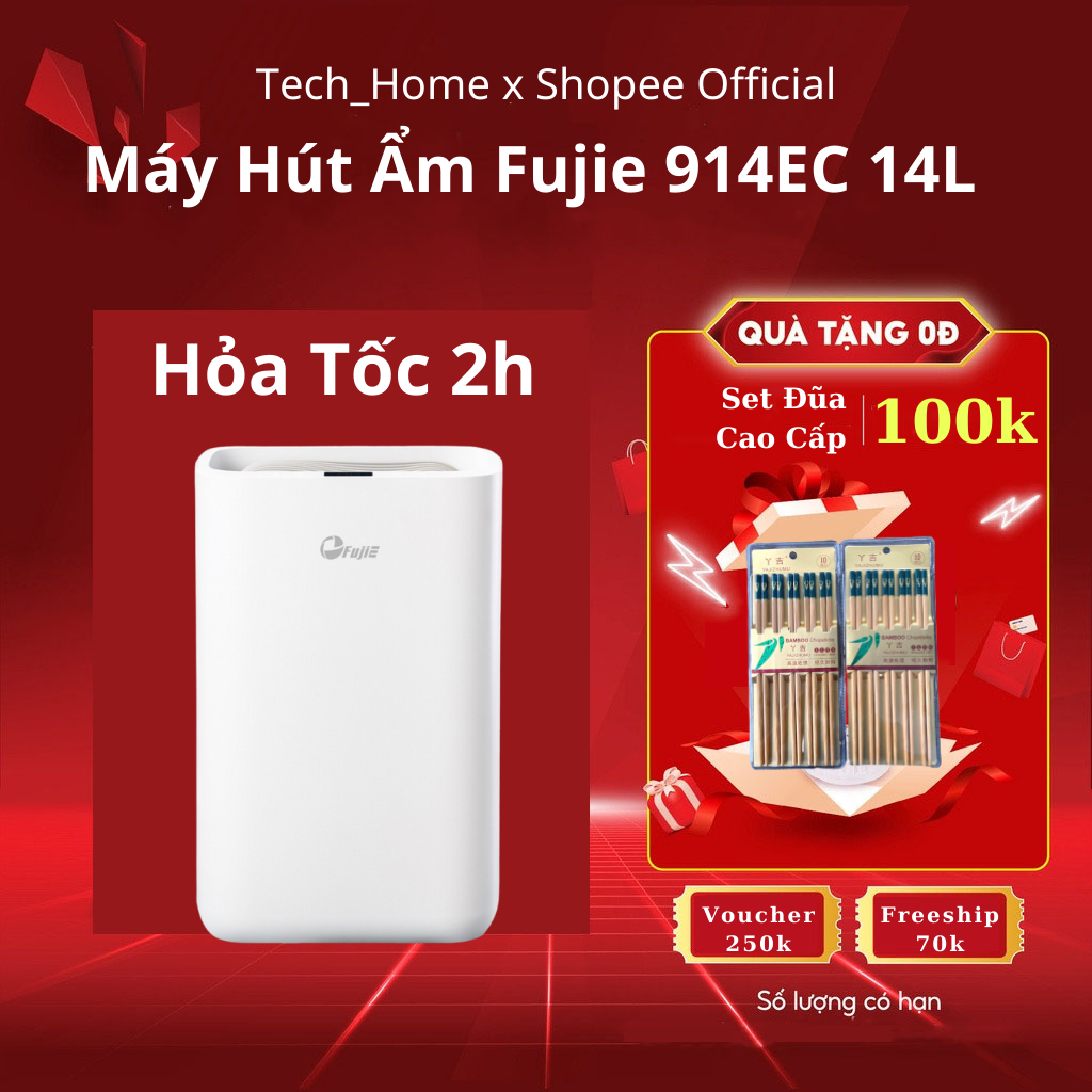 Máy hút ẩm dân dụng FujiE HM-914EC Pro kết nối wifi thông minh công suất hút ẩm 14L/ngày - Bảo hành chính hãng 24 tháng