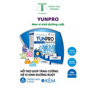 Men vi sinh bổ sung lợi khuẩn Yunpro giúp tăng cường hệ vi sinh đường ruột giảm rối loạn tiêu hóa.