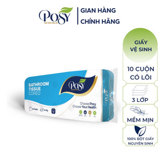 Giấy vệ sinh không lõi,có lõi  posy ( hàng công ty 10 cuộn 3 lớp tặng giấy ăn )