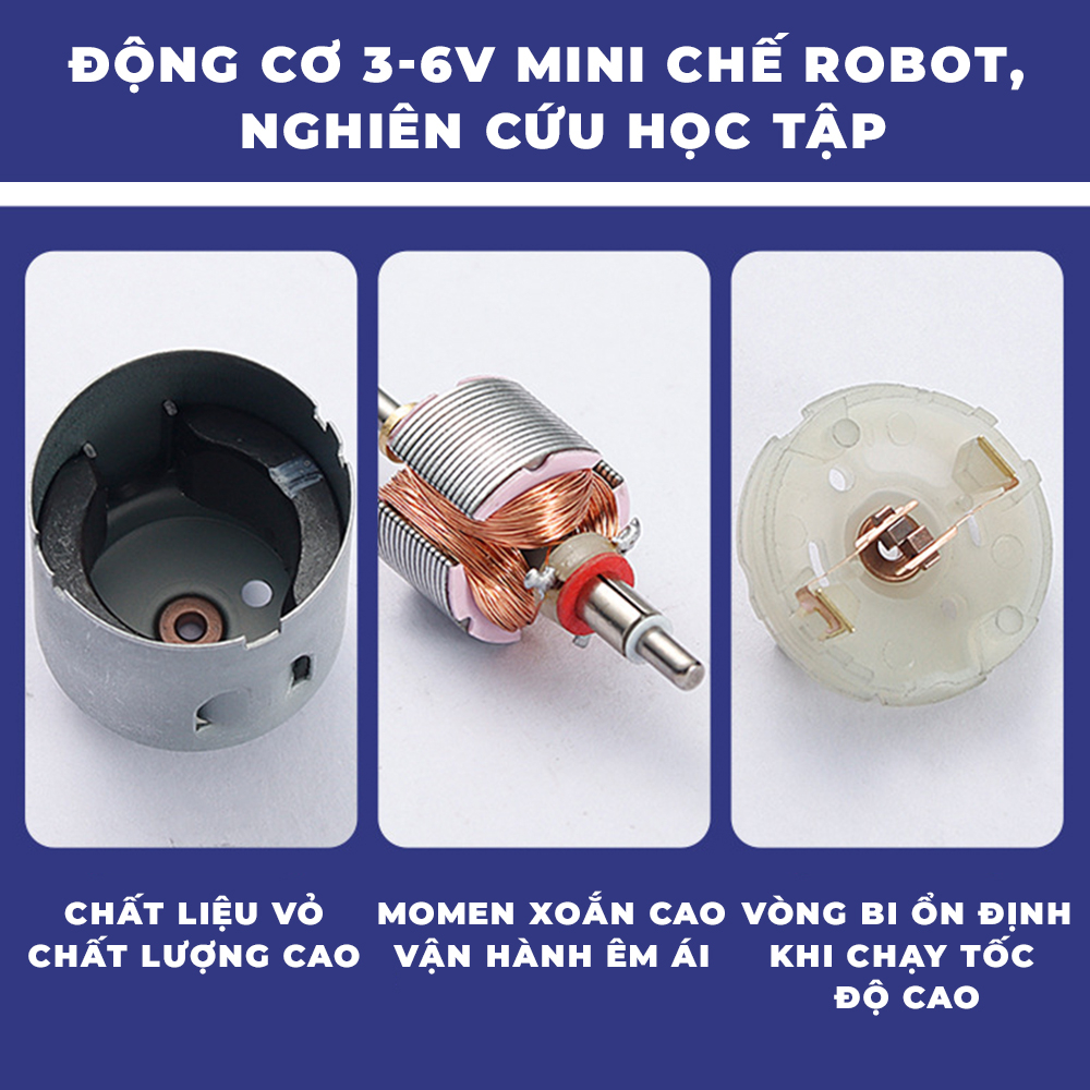 Động cơ mini 3-6V chế robot, mô hình học tập