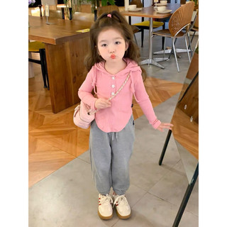 Bộ tăm mũ quần bom xám bé gái