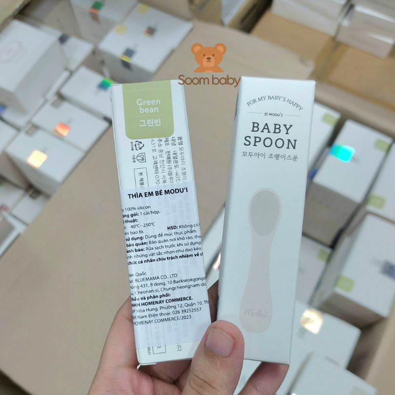 Thìa ăn dặm cho bé Bluemama Hàn Quốc silicone cao cấp, nhập khẩu chính hãng