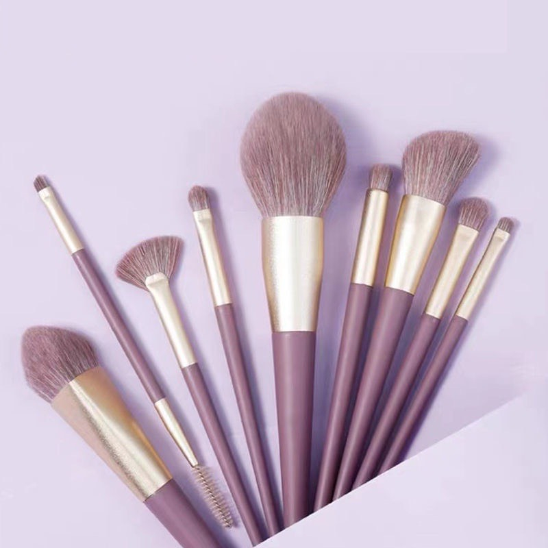 Bộ cọ trang điểm cá nhân chuyên nghiệp 9 chi tiết kèm bao nhung cao cấp