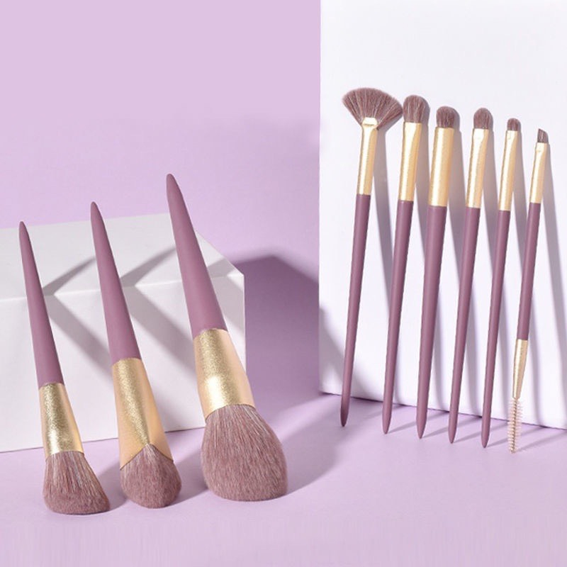 Bộ cọ trang điểm cá nhân chuyên nghiệp 9 chi tiết kèm bao nhung cao cấp