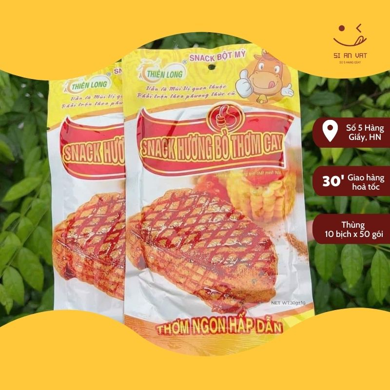 Snack Hương bò thơm cay Thiên Long gói 30g - Sỉ Ăn Văt