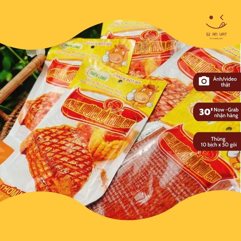 Snack Hương bò thơm cay Thiên Long gói 30g - Sỉ Ăn Văt