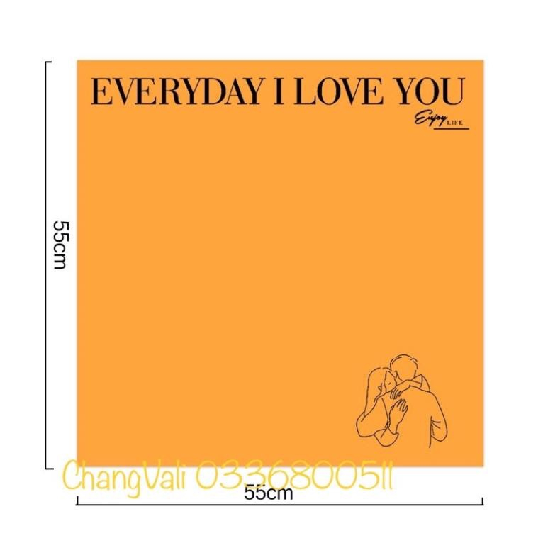 Sỉ tập 20 tờ giấy gói hoa IN CHỮ LOVE YOU-loại dày sịn