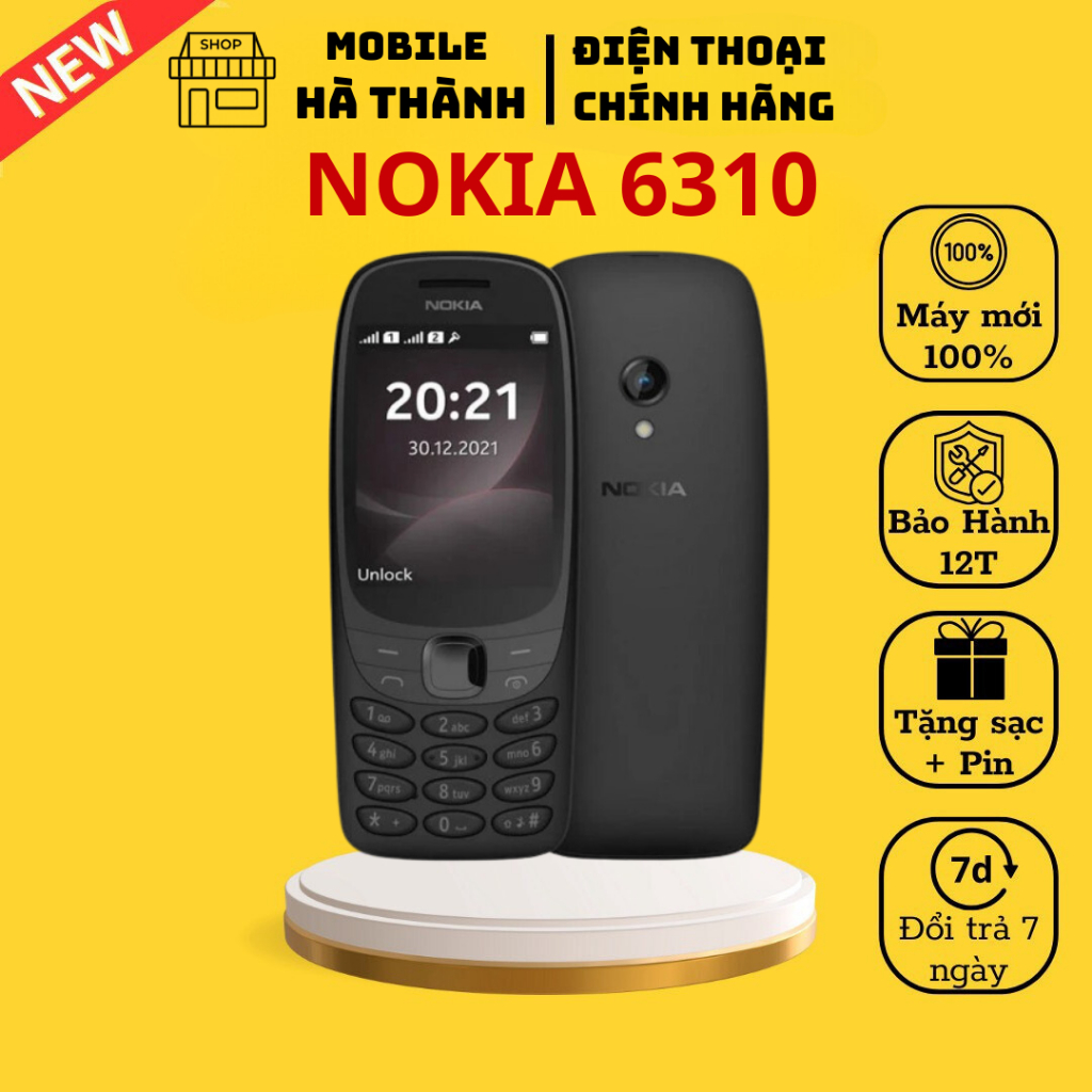 Điện Thoại Nokia 631O (2021) - Dùng 2 Sim Loa to - Tặng kèm pin sạc FULL BOX BH 12T