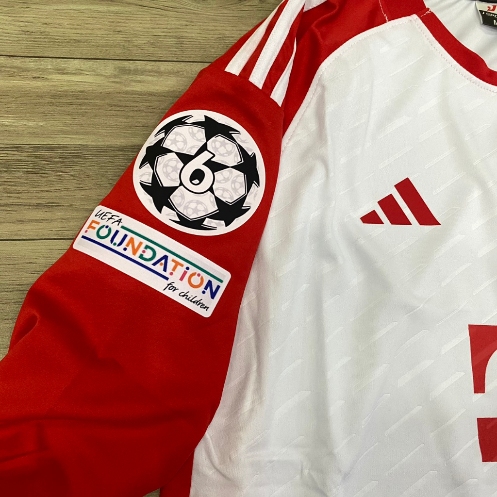 Bộ quần áo bóng đá Bayern trắng đỏ sân nhà DÀI TAY JP2024- FLG cup C1
