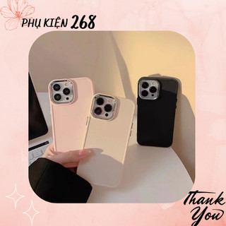 Ốp Lưng Iphone Silicon Nhiều Màu Dễ Thương Mạ Bạc Camera 
