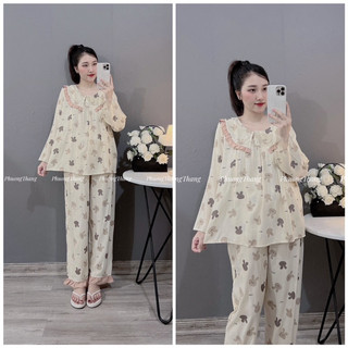 Bộ bầu - bộ sau sinh - bộ đũi lanh hình cổ sen viền màu - 7 màu