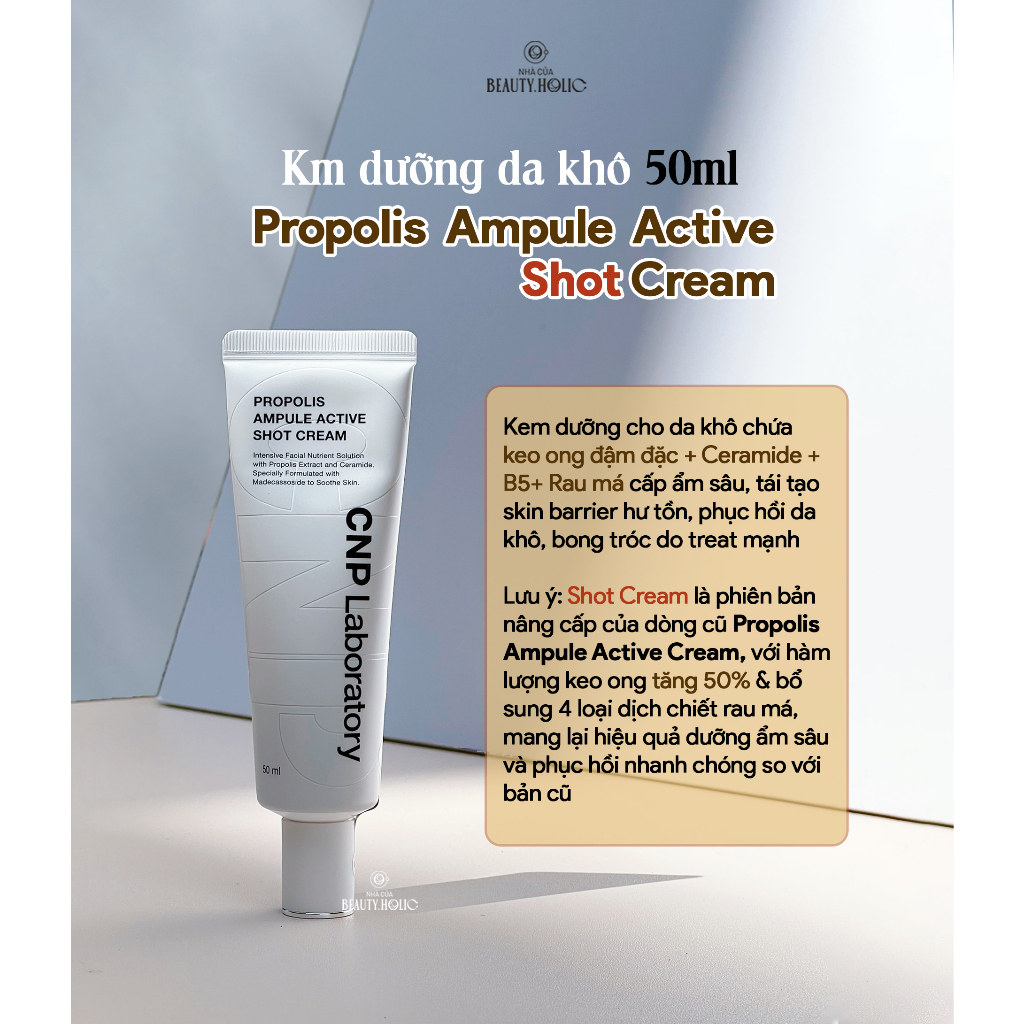Kem dưỡng keo ong CNP PROPOLIS AMPULE ACTIVE SHOT CREAM