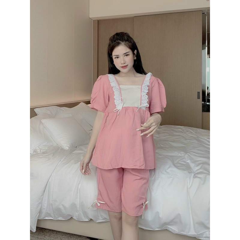 Bộ bầu -bộ sau sinh- ĐUI THÁI LỬNG TAY LỠ KÈM NƠ XINH- 3 MÀU