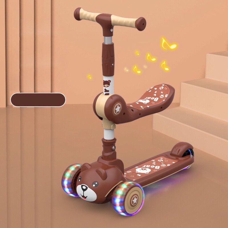 XE TRƯỢT SCOTTER 3 TRONG 1 ĐÈN SÁNG VÀ PHÁT NHẠC KHI CHẠY