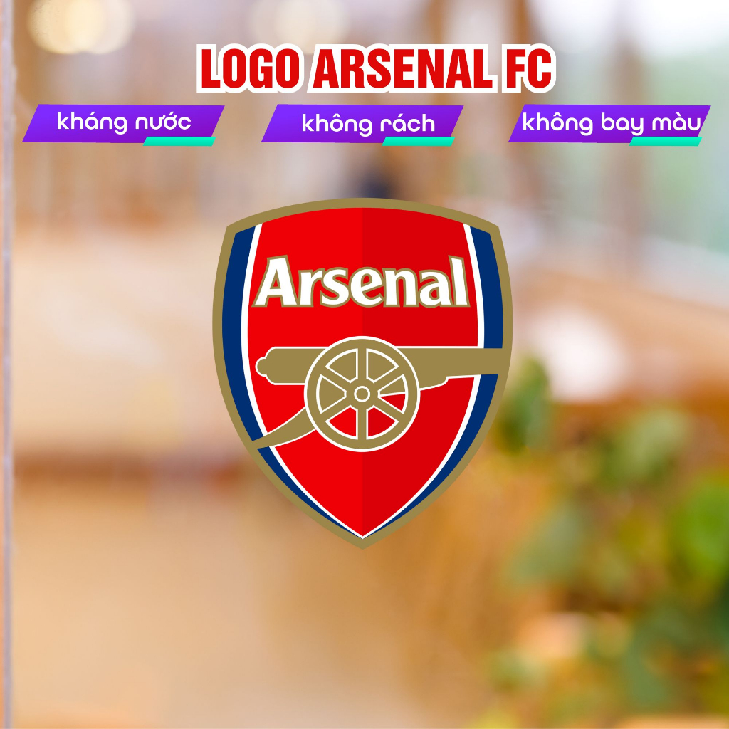 AZSTICKER -Combo 9 sticker logo decal CLB bóng đá  ARSENAL chất liệu chống nước 5 lớp cao cấp