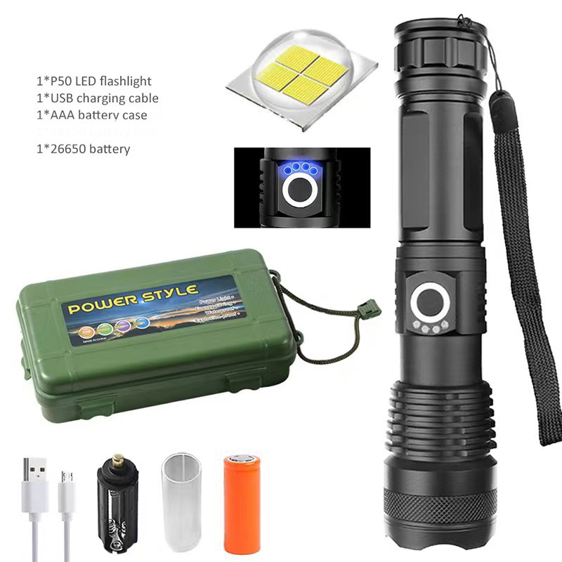 Đèn Pin Siêu Sáng Power style Chính Hãng - Đèn Pin Cầm Tay 4 Chế Độ