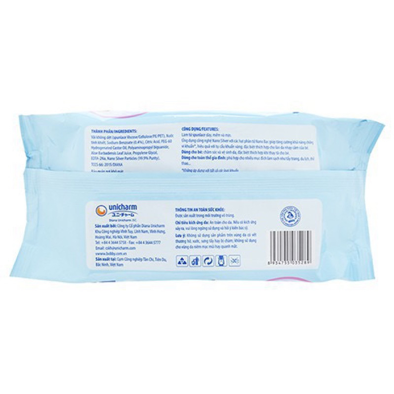 Thùng 16 Gói Khăn ướt Bobby không mùi 100 miếng/gói