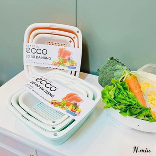 Bộ rổ thau nhựa vuông ECOCO 6 món dày đẹp